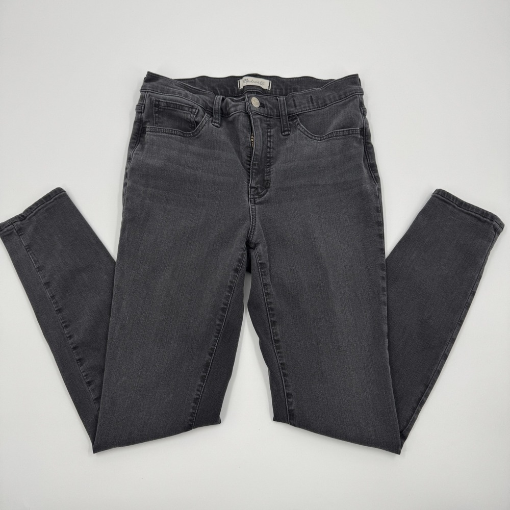 Madewell Roadtripper Skinny Jeans Charcoal Gray High Rise Size 29 Faded‎ Black